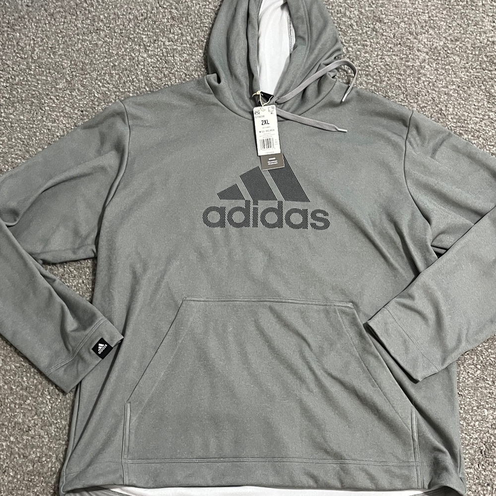 Adidas Men's Gray Pullover Hoodie